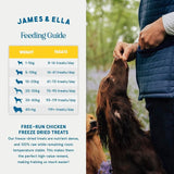 James & Ella freeze-dried raw chicken dog treats 40g, UK version