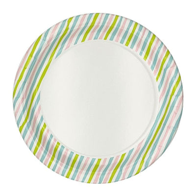 M&S Duni Stripes Recyclable Paper Party Plates 22cm Diameter - Pack of 10- Buy online at McGrocer