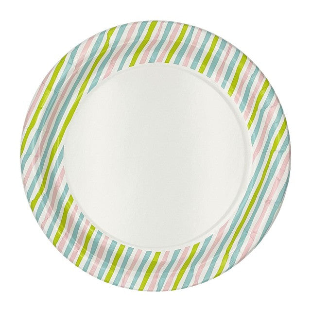 Duni Stripes party plates 22cm diameter (British brand)