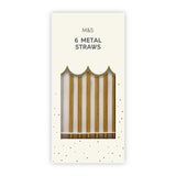 M&S gold metal straws 6 pack, imported from the UK