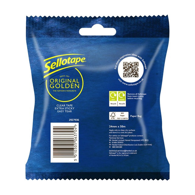Sellotape Original Golden 24mm x 50m adhesive tape (British brand)