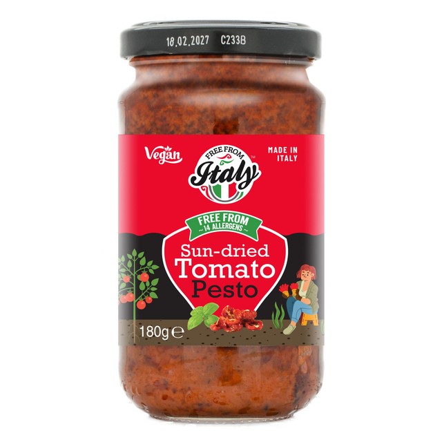 Free From Italy sun-dried tomato pesto sauce 180g - British product
