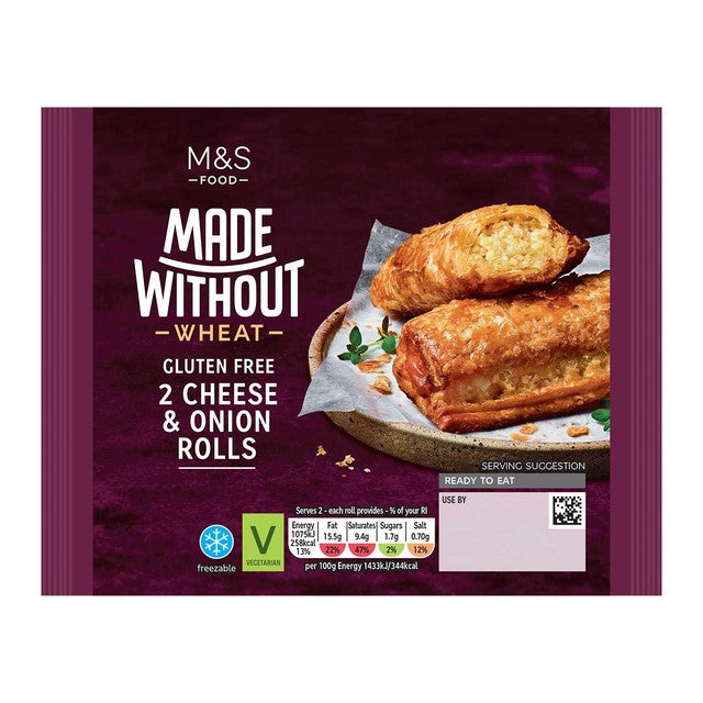 M&S cheese and onion gluten-free rolls 2 rolls, imported from the UK