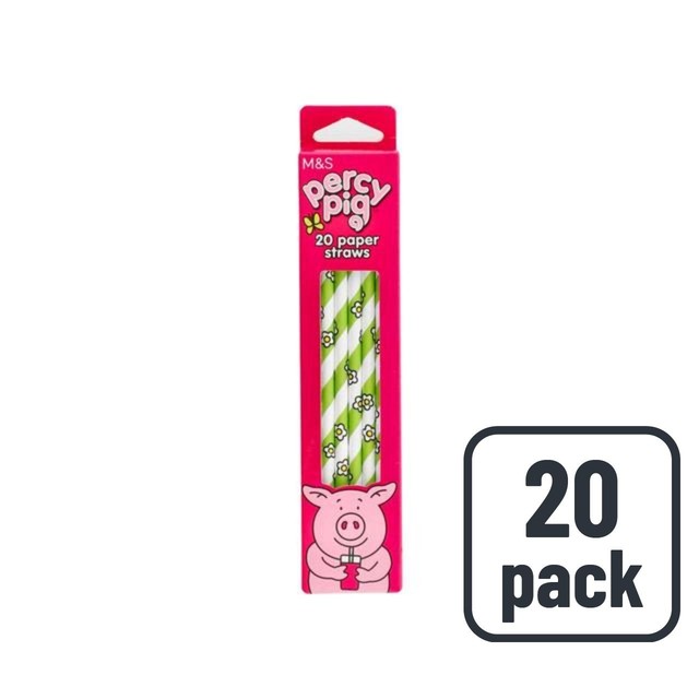 M&S Percy Pig paper straws 20 pack, imported from the UK
