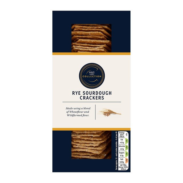 M&S rye sourdough crackers 130g, imported from the UK