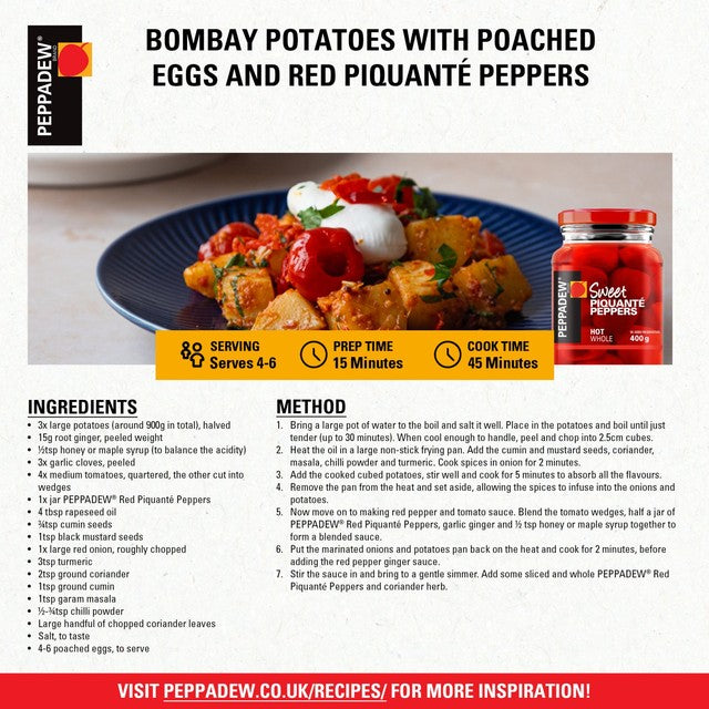Peppadew hot peppers pickled sweet brine 400g, imported from the UK