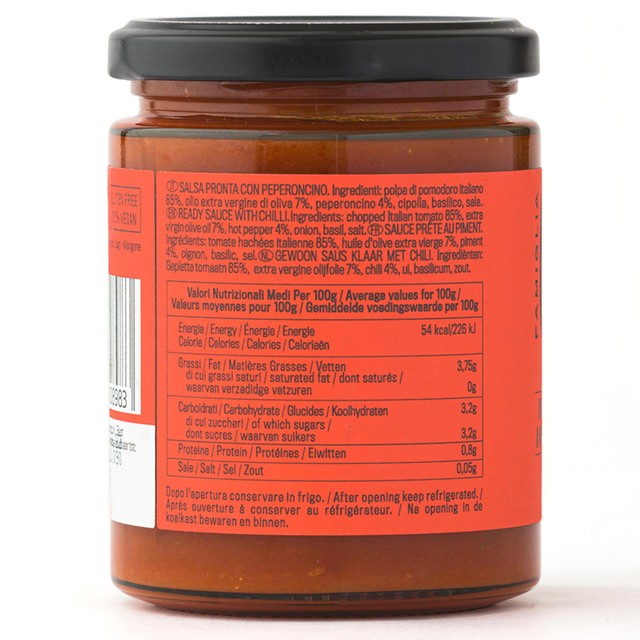 Crispino pasta sauce Tomato Peperoncino Calabrese, imported from the UK