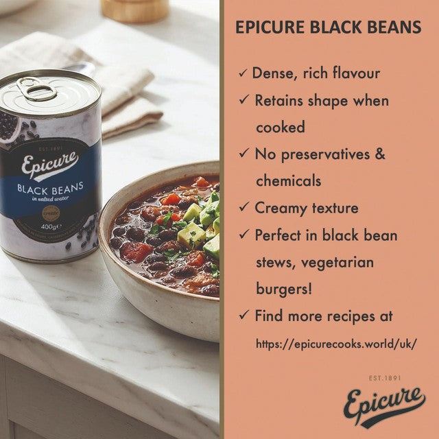 Epicure black beans 400g - British product