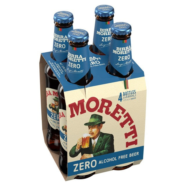 Birra Moretti Zero Alcohol Free Beer 4 x 330ml - British product