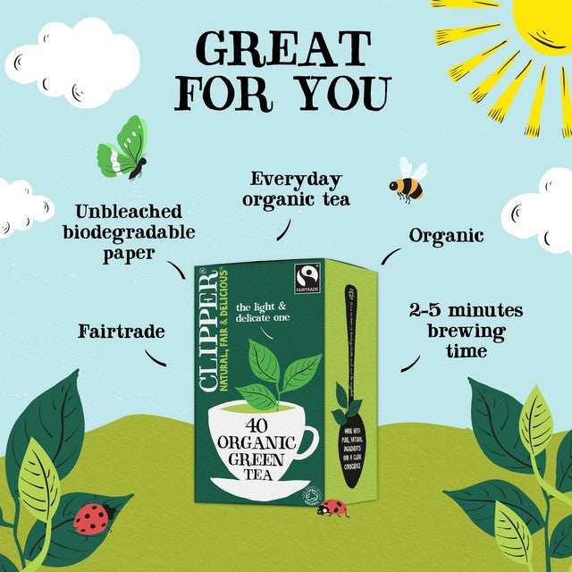 Clipper Organic Fairtrade Green Tea 40 Bags - British product