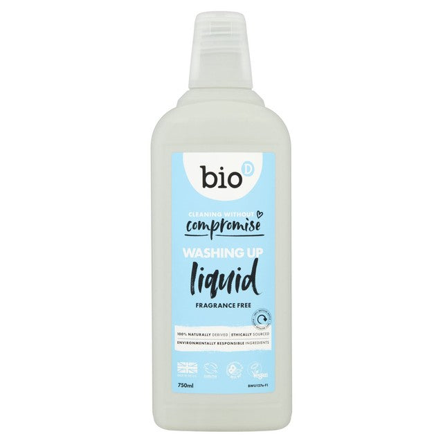 Bio-D fragrance free eco washing up liquid 750ml - British product