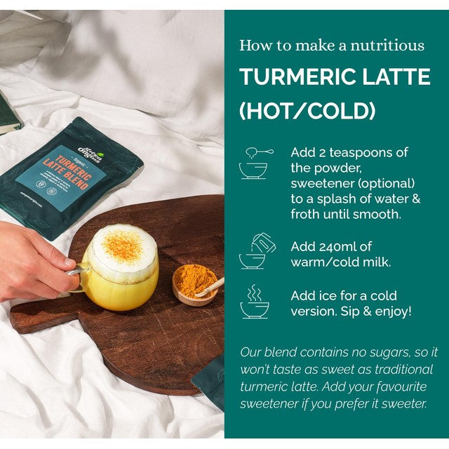 Green Origins Turmeric Latte Blend with Ginger and Cinnamon 100g, UK version