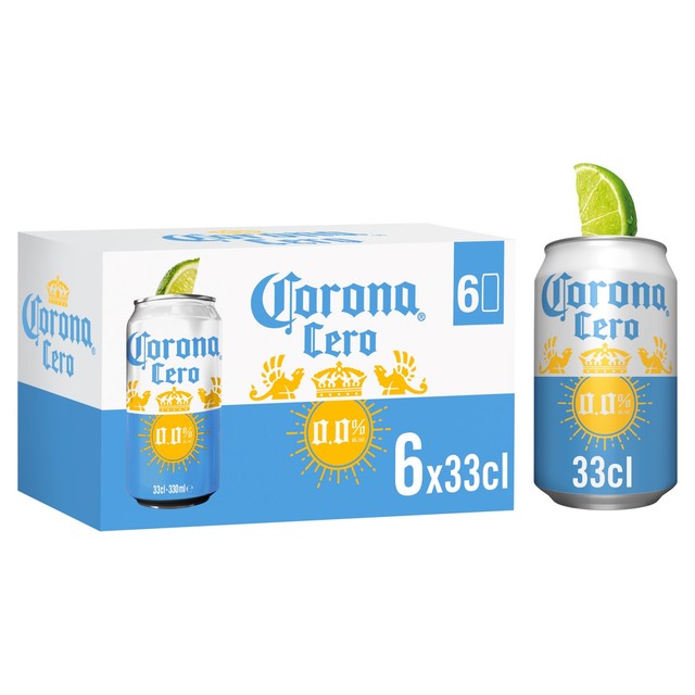 Corona Cero alcohol-free beer 6x330ml cans - British product