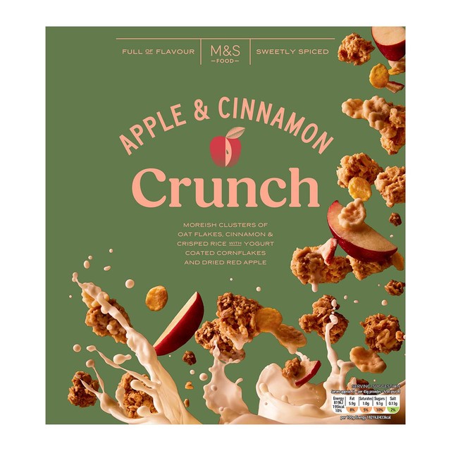 M&S Apple & Cinnamon Crunch granola 500g, imported from the UK