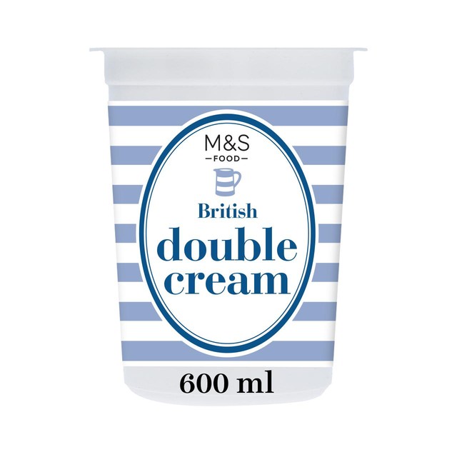 Crème double britannique M&S en pot de 600 ml, importée du Royaume-Uni