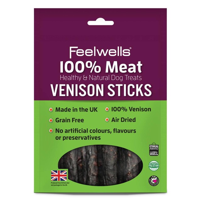 Feelwells venison sticks dog treats 100g - British product
