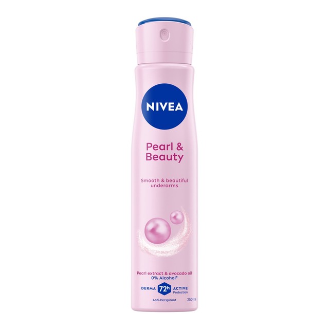 Nivea Pearl & Beauty anti-perspirant deodorant spray 250ml, imported from the UK