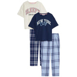 M&S Sleepy Check pyjamas for ages 7-8 years, imported from the UK