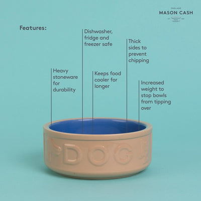 وعاء قطط Mason Cash Lettered Cane & Blue مقاس 18 سم