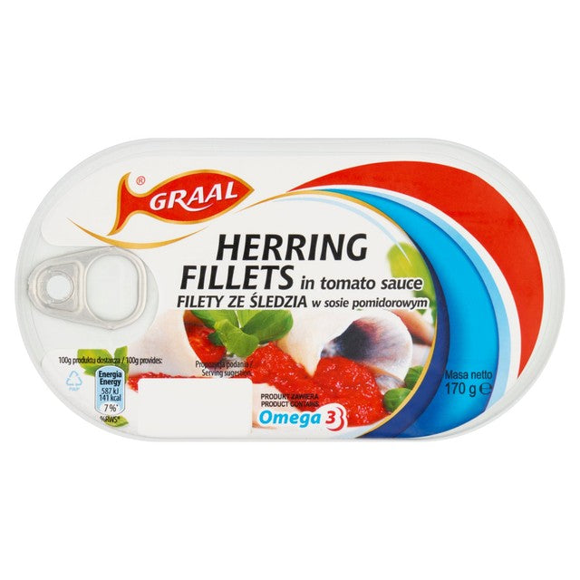 Graal herring fillets in tomato sauce 170g, UK version