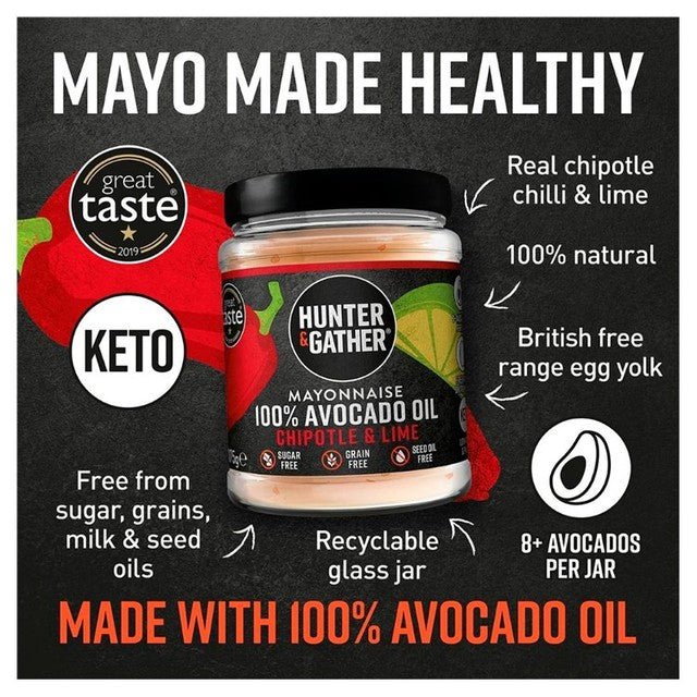 Hunter & Gather chipotle and lime avocado oil mayonnaise 175g, UK version