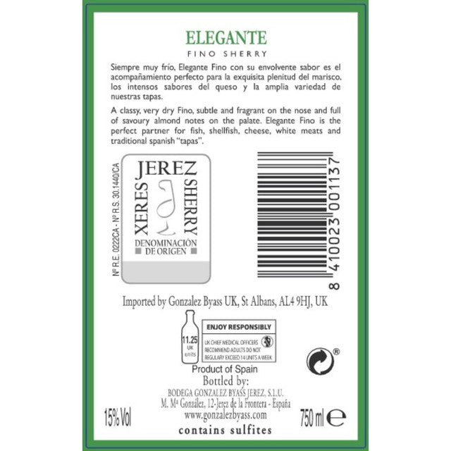 Gonzalez Byass Fino sherry 75cl - British product