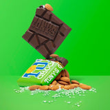 Tony's Chocolonely dark chocolate bar with almonds and sea salt 180g (British brand)