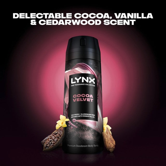 Lynx Cocoa Velvet men's deodorant body spray 150ml, UK version