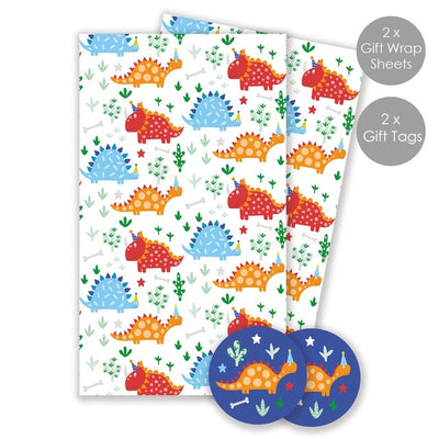M&S Abacus Dinosaur Gift Wrap Sheets and Tags- Buy online at McGrocer