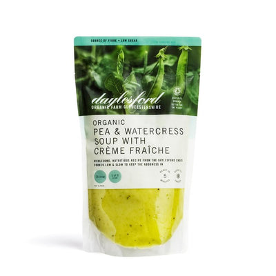 M&S Daylesford Økologisk Erte- & Vannkarsesuppe med Crème Fraîche 500 ml - Kjøp online hos McGrocer