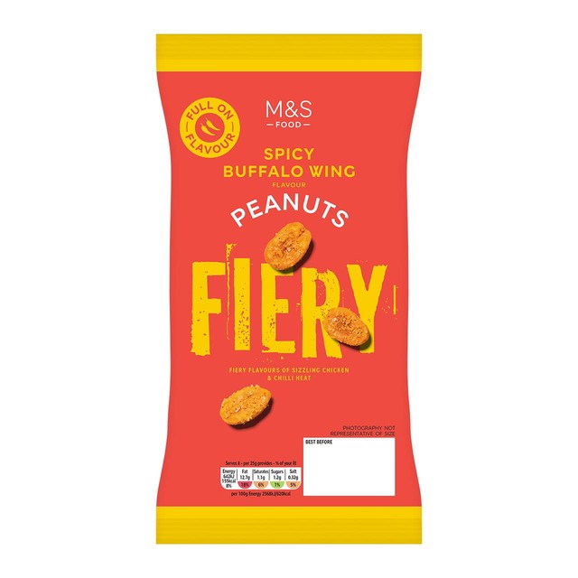 M&S Spicy Buffalo Wing Peanuts 200g, imported from the UK