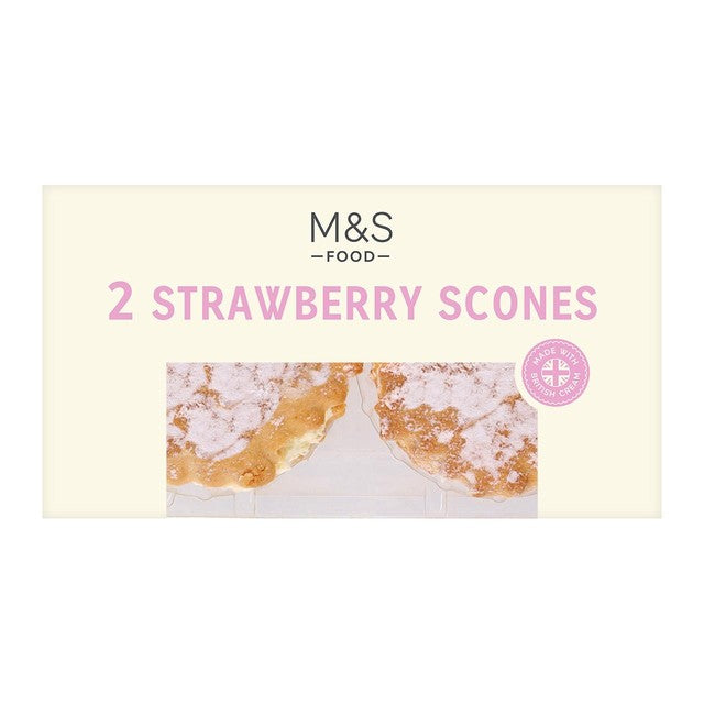 M&S Erdbeer-Scones mit Sahne und Marmelade 156g, importiert aus dem Vereinigten Königreich