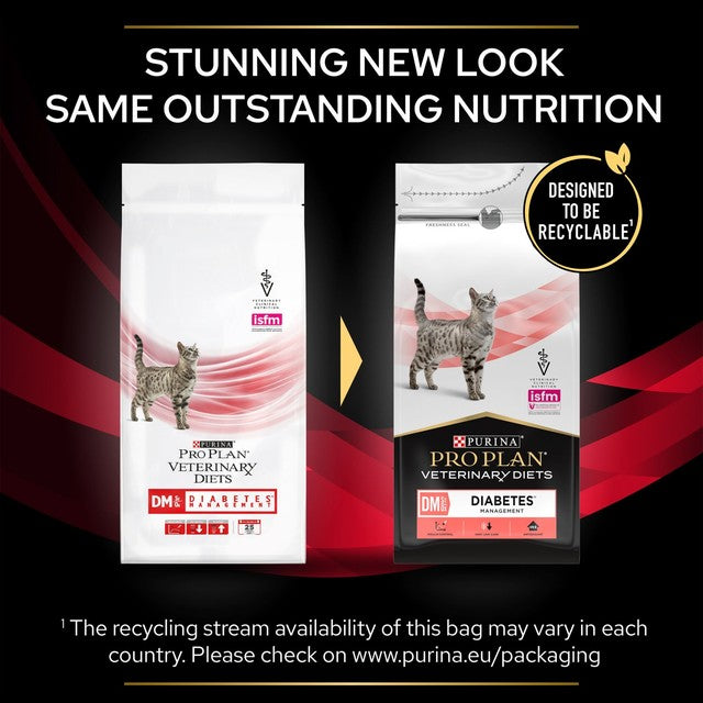 Pro Plan DM Diabetes Management dry cat food, imported from the UK