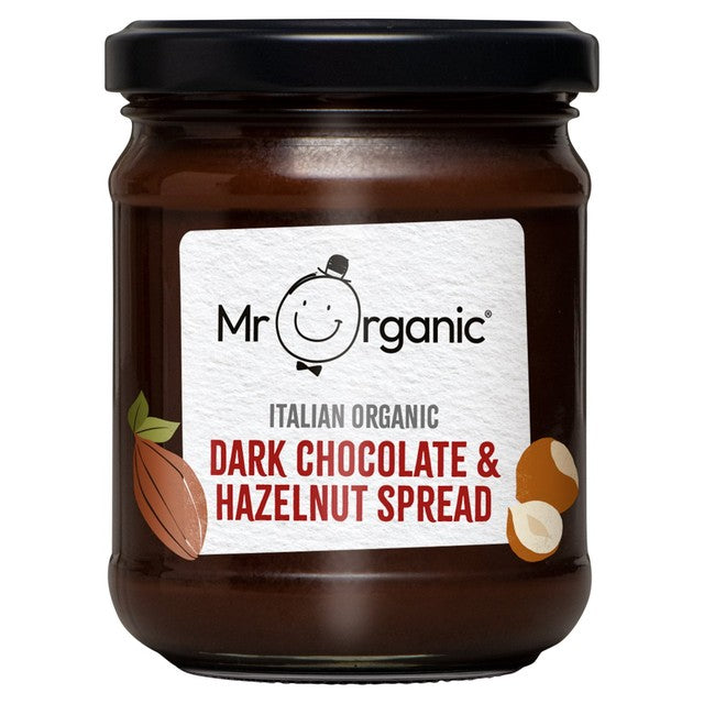 Mr Organic Dark Chocolate Hazelnut Spread 200g, imported from the UK