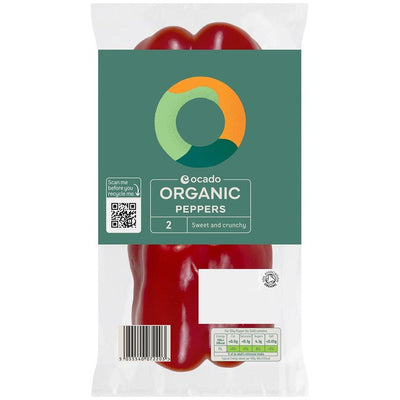 Ocado Bio-Paprika (Farben können variieren), gemischte bunte Paprika