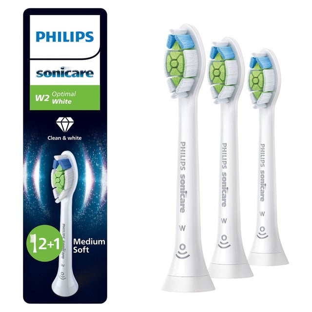 Philips Sonicare W2 Optimal White brush head 2+1 pack, imported from the UK