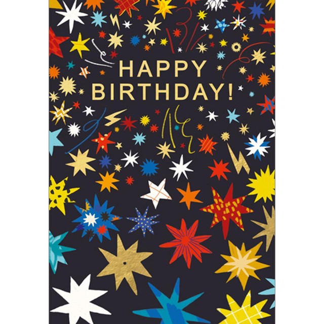 Abacus Birthday Stars card 17.8cm x 12.4cm - British product