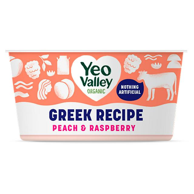 Yeo Valley Organic Greek Recipe Peach Raspberry 150g