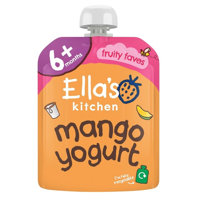 Ella's Kitchen mango Greek style yogurt baby food pouch 90g - British product