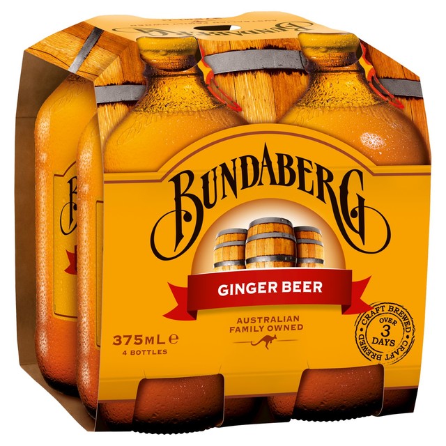 Bundaberg Australian Ginger Beer 4 x 375ml - British product