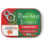 John West Boneless Sardines in Tomato Sauce 95g - British product