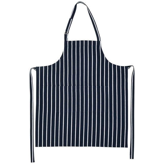 M&S pure cotton striped navy apron One Size, imported from the UK