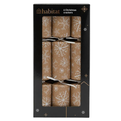Habitat Dinner Weihnachts-Knallbonbons Kraft Schneeflocken 6er-Pack