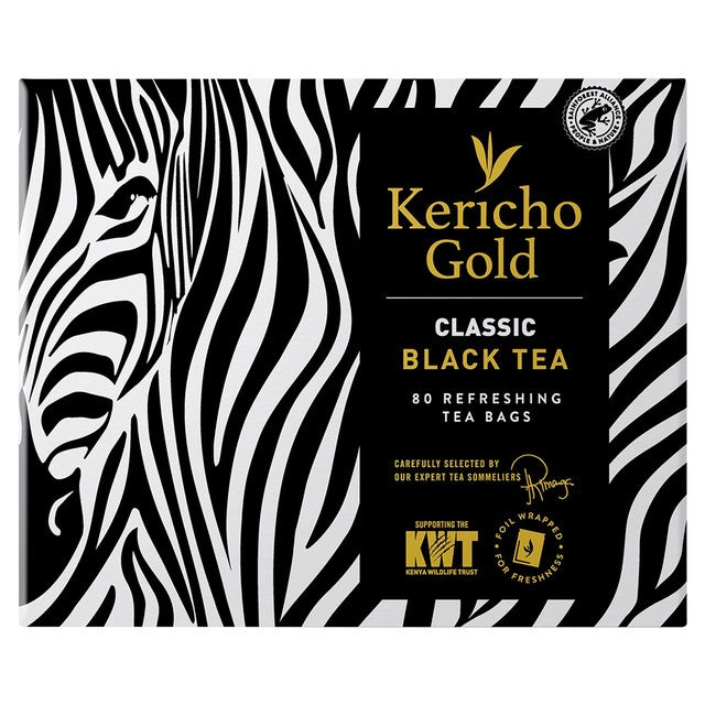 Kericho Gold black tea 80 tea bags, imported from the UK