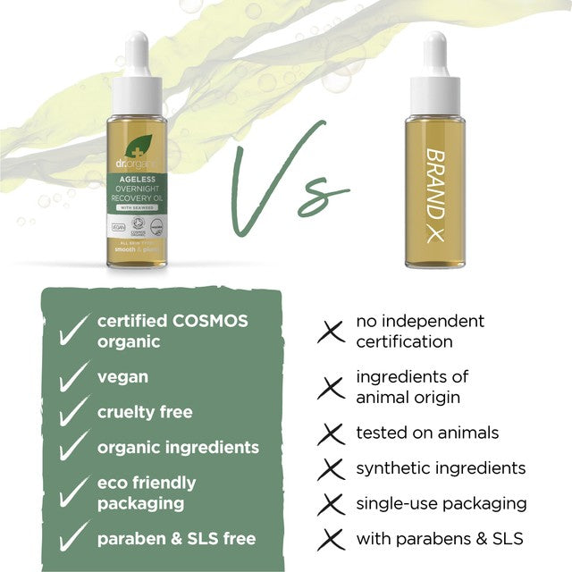 Dr Organic Ageless with Seaweed Overnight Recovery Oil 30ml - British product