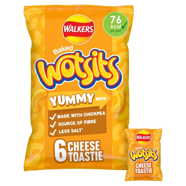 Wotsits Cheese Toastie chickpea crisps multipack 6 x 16g (British brand)