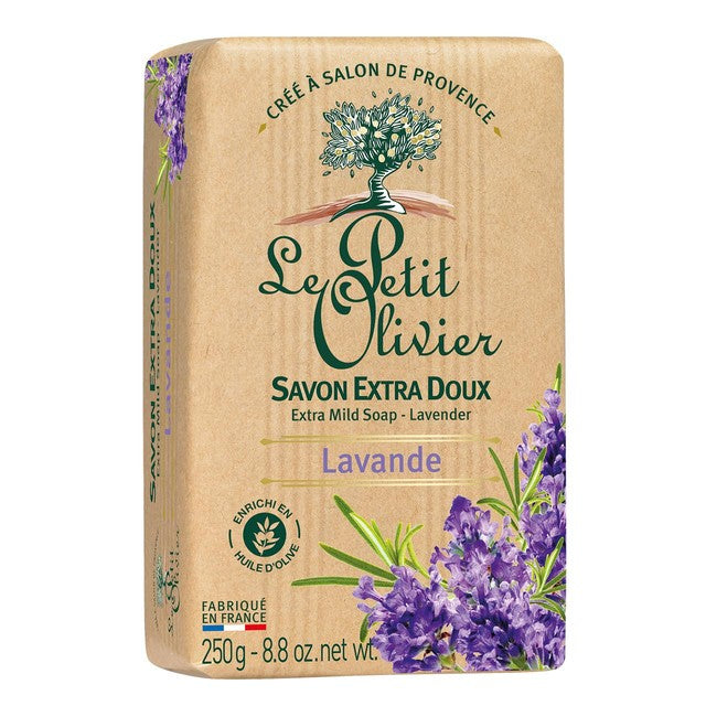 Le Petit Olivier extra mild lavender soap bar 250g, UK version