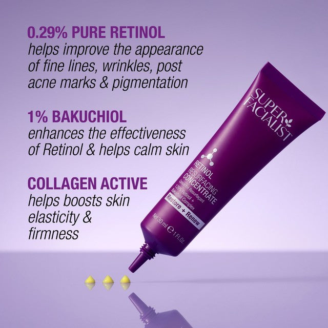 Super Facialist retinol resurfacing concentrate serum (British brand)