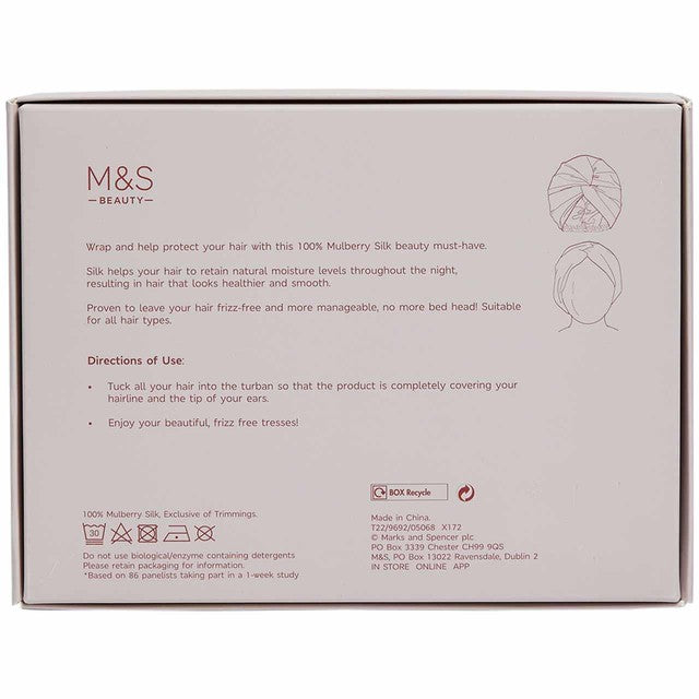 M&S Pure Mulberry Silk Hair Wrap in charcoal, UK version