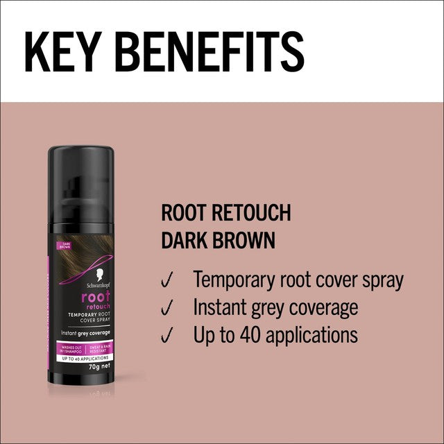 Schwarzkopf dark brown root retoucher spray 120ml (British brand)